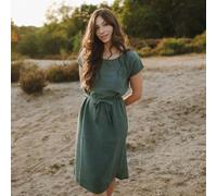 NORDLICHT Damen Musselin Kleid aus 100% Bio-Baumwolle ELIN Grün XL