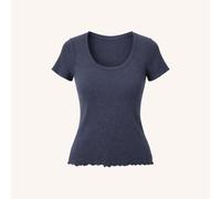 NORDLICHT Geripptes T-Shirt Evi aus Bio-Baumwolle Blau L