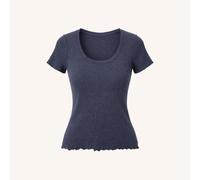 NORDLICHT Geripptes T-Shirt Evi aus Bio-Baumwolle Blau S