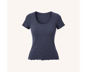 NORDLICHT Geripptes T-Shirt Evi aus Bio-Baumwolle Blau S