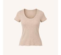 NORDLICHT Geripptes T-Shirt Evi aus Bio-Baumwolle Natur S