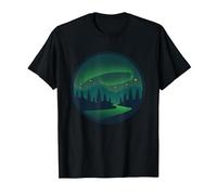 Nordlicht I Polarlichter Aurora Borealis Island Urlaub T-Shirt, Herren, Schwarz, XL