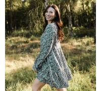 NORDLICHT Kleid Ami mit Blumenmuster aus 100% Ecovero Dunkelgrün (Grün) L