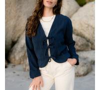 NORDLICHT Musselin Jacke Janne aus 100% Bio-Baumwolle Blau L