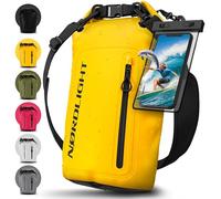 Nordlight Dry Bag wasserdichte Tasche mit Handyhülle + Roll-Top, Schultergurt | Drybag wasserfester Rucksack Beutel Packsack Seesack Wassersack Wetbag | Baden Schwimmen Strand SUP - Gelb, 30 Liter