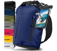 Nordlight Dry Bag wasserdichte Tasche mit Handyhülle + Roll-Top, Schultergurt | Drybag wasserfester Rucksack Beutel Packsack Seesack Wassersack Wetbag | Baden Schwimmen Strand SUP - Navyblue, 20 Liter