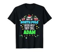 Nordpolhelfer Adam Weihnachtsname Adam Preisgünstiges Grafik-T-Shirt, Herren, Schwarz, L
