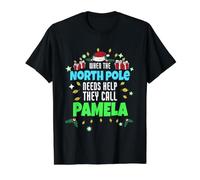 Nordpolhelfer Pamela Weihnachten Pamela Name Preisgünstiges Grafik-T-Shirt, Herren, Schwarz, XL