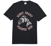 Nordwestpazifikküste Rot Weiß Schwarz Haida Salmon BC Comfort Colors Adult Heavyweight T-Shirt