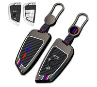 Noreyvis Key Cover Case, Zinklegierung Schlüsselanhänger Fall Halter Shell mit Schlüsselanhänger kompatibel für BMW 2 5 6 7 Series X1 X2 X3 X5 X6 X7 F15 F16 F48 M5 M6 GT3 GT5 (3 Tasten Grau)