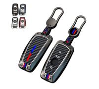 Noreyvis Key Cover Case, Zinklegierung Schlüsselanhänger Fall Halter Shell mit Schlüsselanhänger kompatibel für BMW 1 3 4 5 6 7 Series X1 X3 X4 X5 X6 M5 M6 GT3 GT5(4 Tasten Grau)