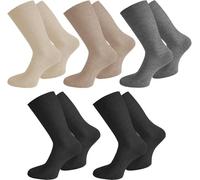 normani 10 Paar Diabetiker Socken Herren - Gesundheitssocken ohne Gummi - Weiche Baumwollsocken ohne Druckstellen, Ideal bei Diabetes & empfindlichen Füßen Farbe Hell sortiert Größe 43/46