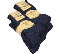 normani 2, 4 oder 6 Paar Antirutsch Norweger Socken mit ABS Sohle Marine - 4 Paar 43/46