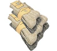 normani 2, 4 oder 6 Paar Antirutsch Norweger Socken mit ABS Sohle Mehrfarbig - 6 Paar 35/38