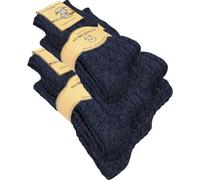 normani 2, 4 Paar oder 6 Paar Norweger Strick-Socken mit Antirutsch Sohle, Woll Socken mit ABS Sohle. Hütten Socken Farbe 6 Paar Blau Größe 43-46