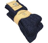 normani 2, 4 Paar oder 6 Paar Norweger Strick-Socken mit Antirutsch Sohle, Woll Socken mit ABS Sohle. Hütten Socken Farbe 2 Paar Blau Größe 39-42