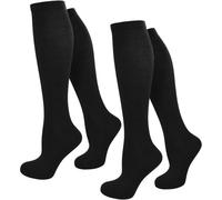 normani 2-6 Paar Reisekniestrümpfe mit Stützfunktion und leichtem Kompressionseffekt in Schwarz für Sie und Ihn Farbe 2 Paar Größe 35-38