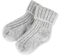 normani 2 Paar Baby G.O.T.S Bio Schafwollsocken - Nachhaltige, Atmungsaktive und Robuste Wollsocken - Fair Produziert aus Schurwolle und Baumwolle Farbe Grau Größe 17-18