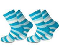 normani 2 Paar Damen Kuschel Socken Super Soft Farbe Ringel/Blau Größe 39-42