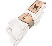 normani 2 Paar Flauschige dicke Herren Wintersocken mit Alpakawolle waschmaschienefest! Farbe Wollweiß Größe 43/46
