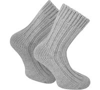 normani 2 Paar Sehr dicke flauschige Alpaka Socken Wintersocken Farbe Hellgrau Größe 39/42