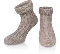 normani 2 Paar Sehr Warme weiche Umschlag Söckchen mit Alpaka Wolle/Bettsocken/Sauna Socken Farbe Beige Größe 43-46