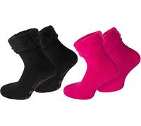 normani 2 Paar Weiche Damen Kuschelsocken Farbe Dream/Schwarz/Pink Größe 35-38