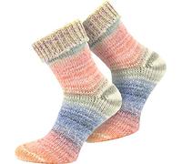 normani 2 Paar Wollsocken mit Umschlag Skandinavien-Style in bunten Farben Farbe Multicolor Größe 43/46