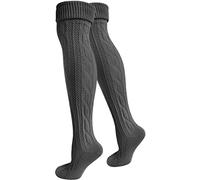 normani 2 x Traditionelle Bayrische Trachtensocken Lange Trachten Socken Strümpfe 80cm Farbe Anthrazit Größe 39/42