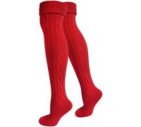 normani 2 x Traditionelle Bayrische Trachtensocken Lange Trachten Socken Strümpfe 80cm Farbe Rot Größe 39/42