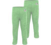 normani 2er Pack Baby Merinohose mit Fuß - Baby Thermoleggings mit Füßen Lange Unterhose Babyhose Leggings Thermounterhose aus 100% Bio-Merinowolle für Junge und Mädchen Farbe Grün Größe 92