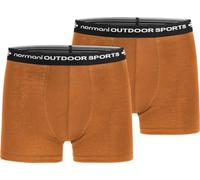 normani 2er Pack Herren Merinounterhose Boxershorts Funktionsunterwäsche 100% Merinowolle Sporthose (S-XXL) Farbe Orange Größe 3XL