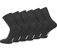 normani 3 oder 6 Paar Bambus Kurzschaft Socken mit Piquebund Farbe Schwarz Größe 43/46
