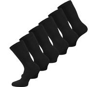 normani 3 oder 6 Paar Komfort-Socken ohne Gummi für Diabetiker - Baumwollsocken Diabetikerstrümpfe für Problemfüße Wasserbeine Elefantenfüße Farbe 6 Paar Schwarz Größe 47-50