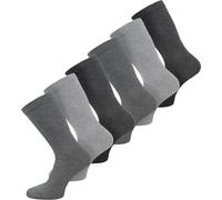 normani 3 oder 6 Paar Komfort-Socken ohne Gummi für Diabetiker - Baumwollsocken Diabetikerstrümpfe für Problemfüße Wasserbeine Elefantenfüße Farbe 6 Paar Grau-sortiert Größe 43-46