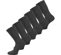normani 3 oder 6 Paar Komfort-Socken ohne Gummi für Diabetiker - Baumwollsocken Diabetikerstrümpfe für Problemfüße Wasserbeine Elefantenfüße Farbe 6 Paar Anthrazit Größe 47-50