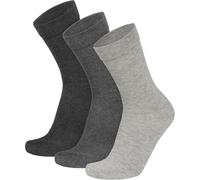 normani 3 Paar Herrensocken ohne Gummi aus Baumwolle mit Frotteesohle in verschiedenen Farben Farbe Hellgrau/Anthrazit/Mittelgrau Größe 43-46