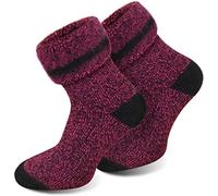 normani 3 Paar Nie wieder Kalte Füße ! Super warme Polarsocken mit Schafwolle und Vollfrottee Farbe Extrem/Hot/Pink meliert Größe 43/46
