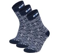 normani 3 Paar Warme Canadian Wollsocken mit gestrickter Skandinavische Länderflagge Damen und Herren aus 80% Schafwolle Farbe Dunkelblau Größe 43/46