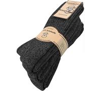 normani 3 Paar warme Schafwollsocken 100% Schafwolle für Damen und Herren - Wintersocken Wollsocken Norwegersocken Gr. 35-50 Farbe Anthrazit Größe 39-42