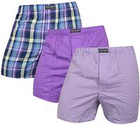 normani 3 x Herren Web Boxershorts aus Reiner Baumwolle Farbe Lila Größe XXL