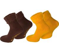 normani 4 Paar Flauschig weiche Kuschelsocken Dream/Braun/Gelb 39-42