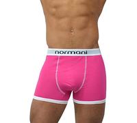 normani 4 x Herren Boxershorts Bequeme Unterhosen für Männer - Retroshorts mit hohem Baumwollanteil und bunten Motiven Farbe Retro Pink Größe S