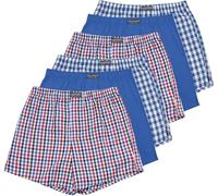normani 6 Boxershorts 100% Baumwolle - Schön kariert, gewebt US Style Webboxer in modischen Farben und Kombinationen für den Herren dem Jungen, Unterhose aus gewebtem Material Blau/Rot XXL