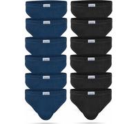 normani 6 oder 12 Slips aus 100% Baumwolle mit weichem Stretch Bund und ohne nervigen Schnipsel - Unterwäsche/Unterhosen für Herren (Gr. S - 4XL) Farbe 6 x Navy 6 x Schwarz Größe XL