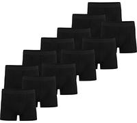 normani 6 oder 12 Stück Herren Boxershorts - Unterhosen für Männer aus weicher Bambusviskose Größe S - 4XL Farbe 12x Schwarz Größe L