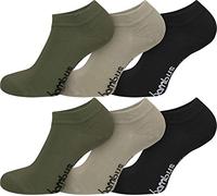 normani 6 Paar Bambus Sneaker-Socken - Weiche & Atmungsaktive Kurzsocken mit Piqué-Bündchen - Geruchshemmend & Hautfreundlich für Damen & Herren Farbe Dunkelkhaki/Khaki/Schwarz Größe 39-42