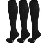 normani 6 Paar Kniestrümpfe aus Baumwolle mit Elasthan ohne Gummidruck - Hautfreundliche hohe Business Strümpfe für Damen und Herren Farbe Schwarz mit Frotteesohle Größe 43/46