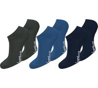 normani 6 Paar Stylische Bambus-Viskose Sneaker-Socken für junge Leute - Atmungsaktiv gegen Schweißfüße - Unisex Viskosesocken - Unsichtbar im Schuh Farbe Anthrazit/Blau/Marine Größe 47-50