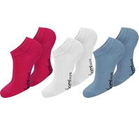 normani 6 Paar Stylische Bambus-Viskose Sneaker-Socken für junge Leute - Atmungsaktiv gegen Schweißfüße - Unisex Viskosesocken - Unsichtbar im Schuh Farbe Blau/Rosa/Weiß Größe 35-38